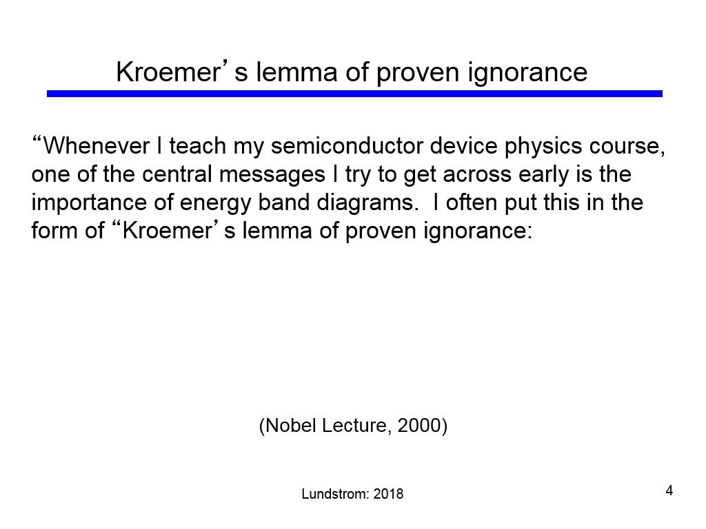 Kroemer's lemma of proven ignorance