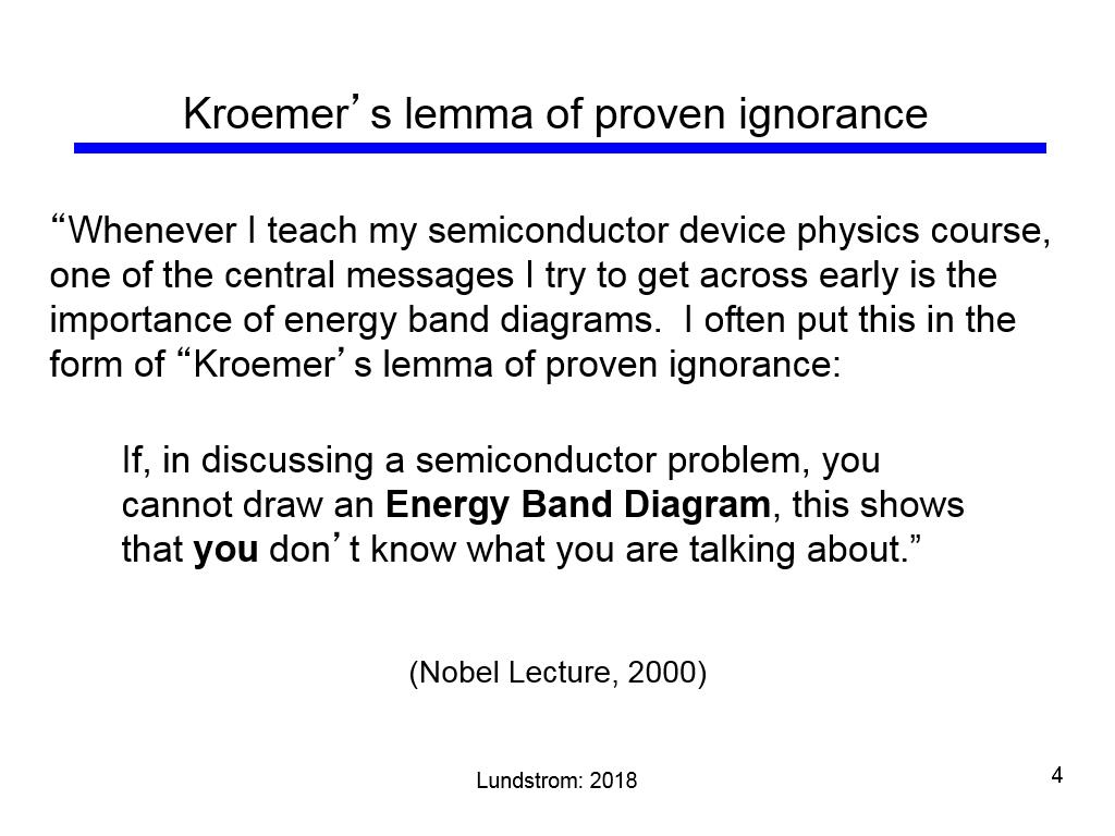 Kroemer's lemma of proven ignorance