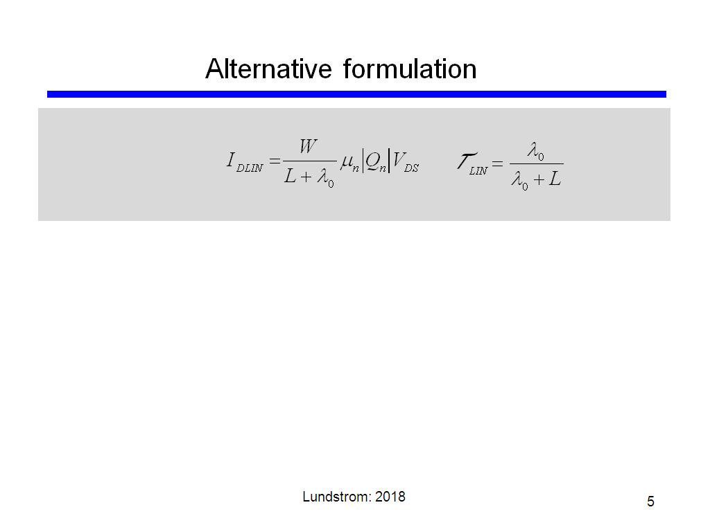 Alternative formulation