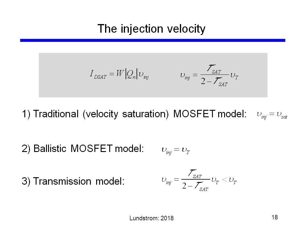 The injection velocity