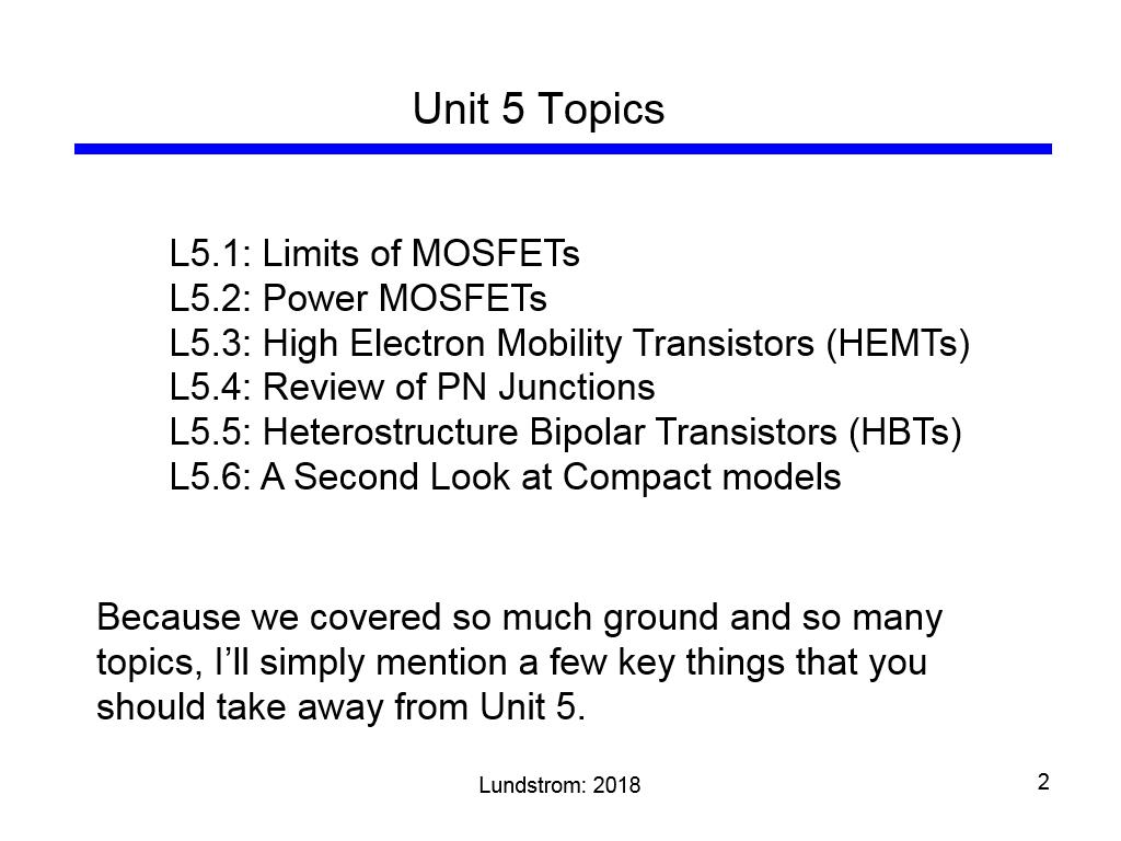 Unit 5 Topics