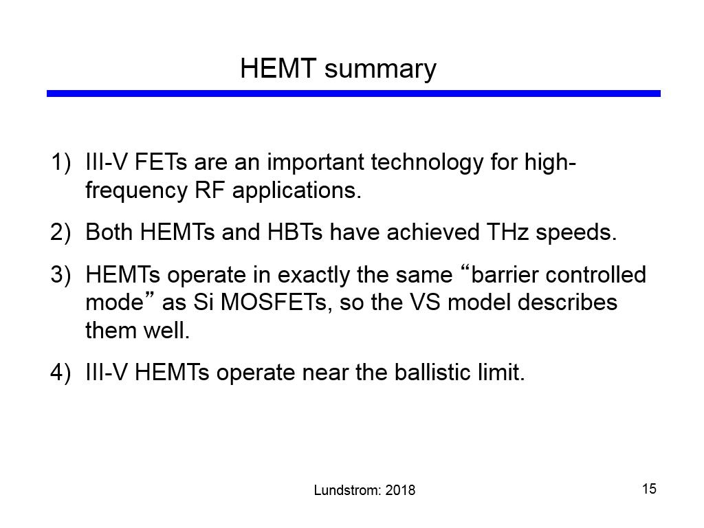 HEMT summary