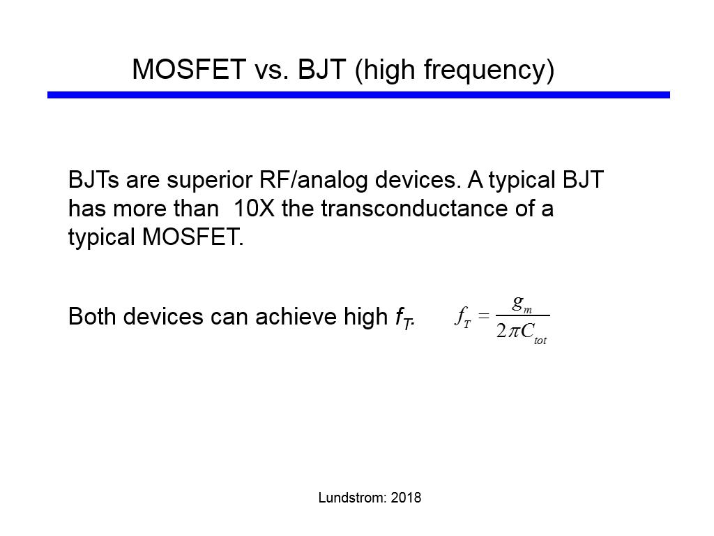 MOSFET vs. BJT (high frequency)