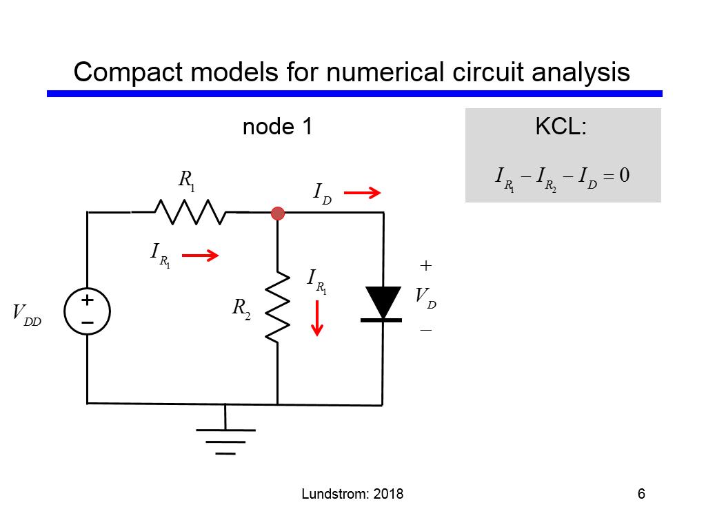 Compact models for numerical circuit analysis