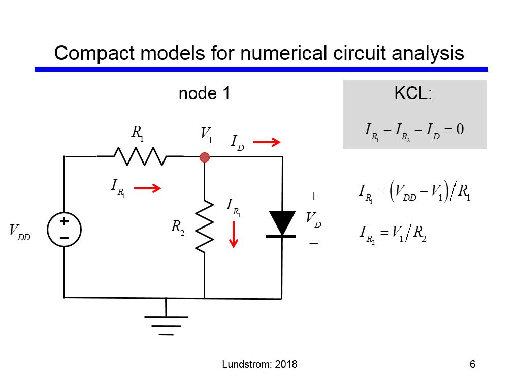 Compact models for numerical circuit analysis