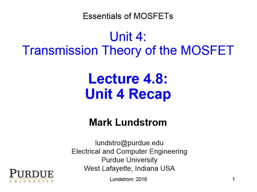 Lecture 4.8: Unit 4 Recap