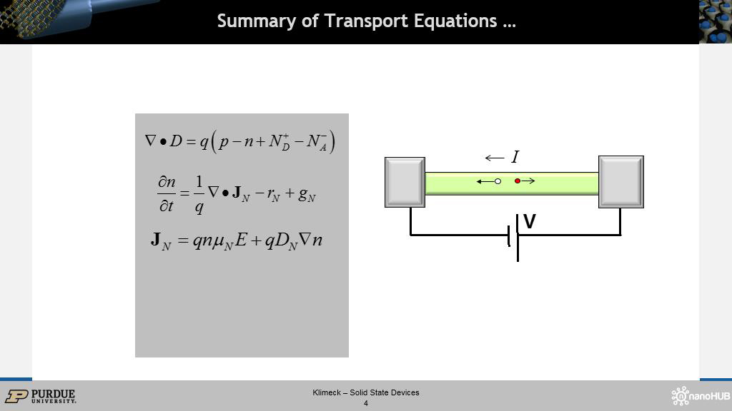 Summary of Transport Equations …
