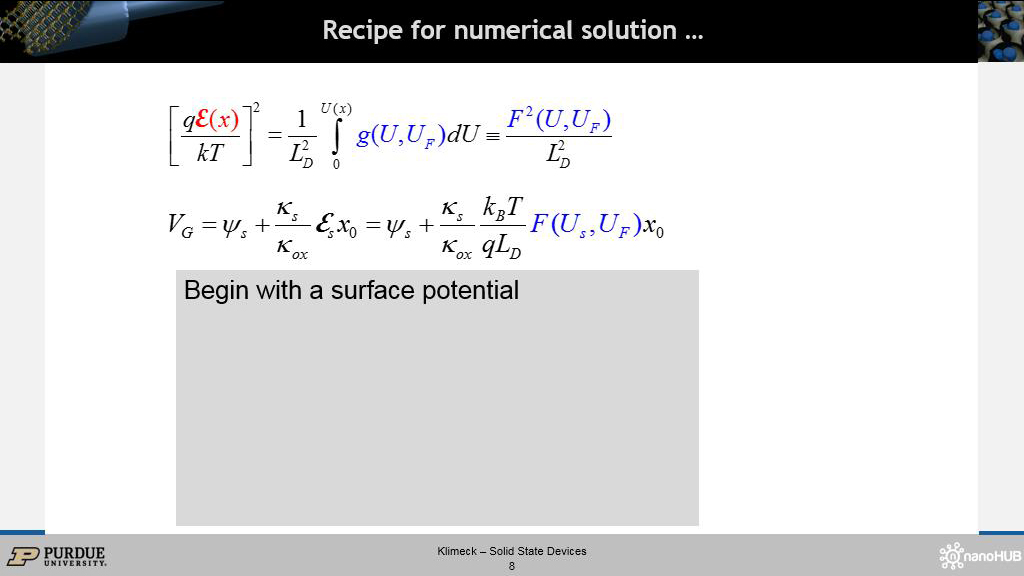 Recipe for numerical solution …