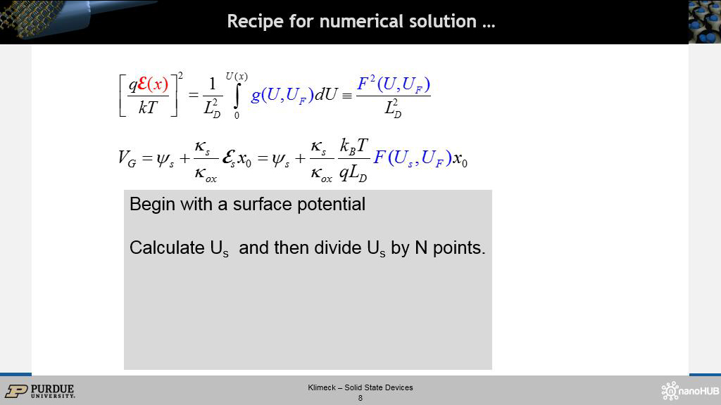 Recipe for numerical solution …