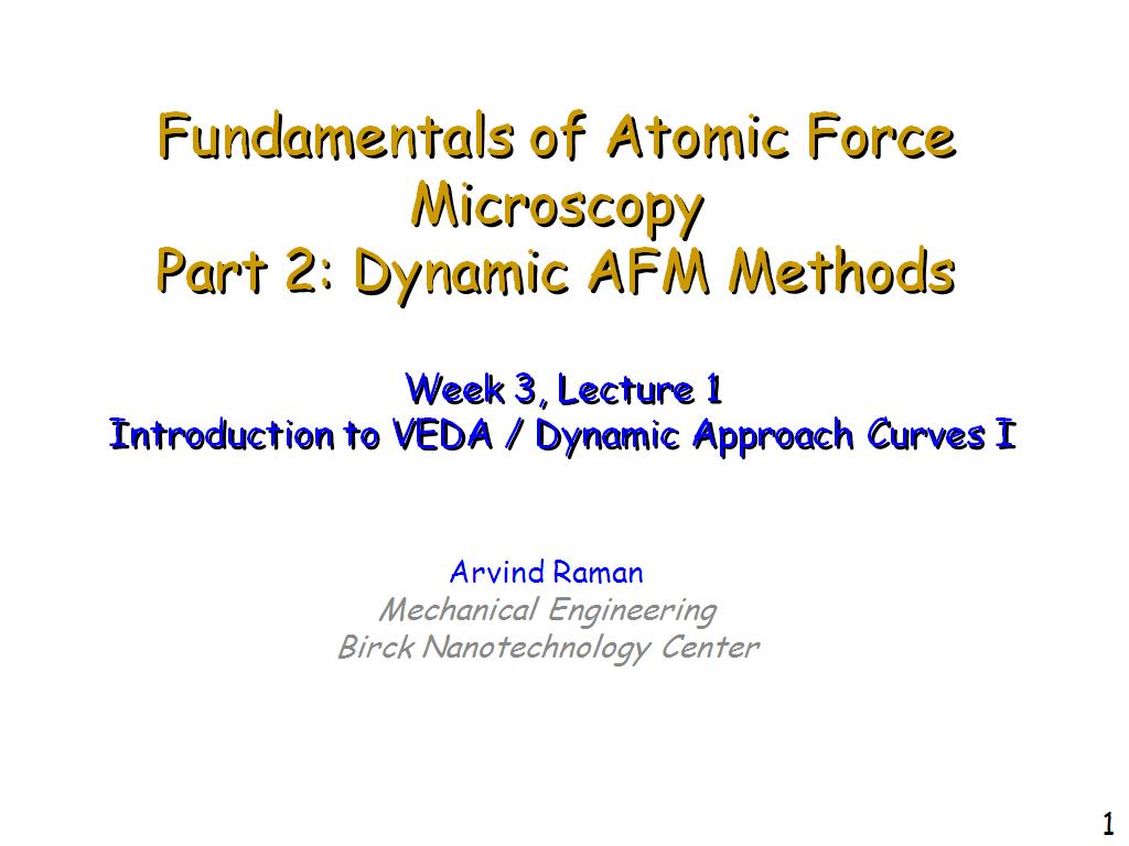 Lecture 3.1: Introduction to VEDA / Dynamic Approach Curves I
