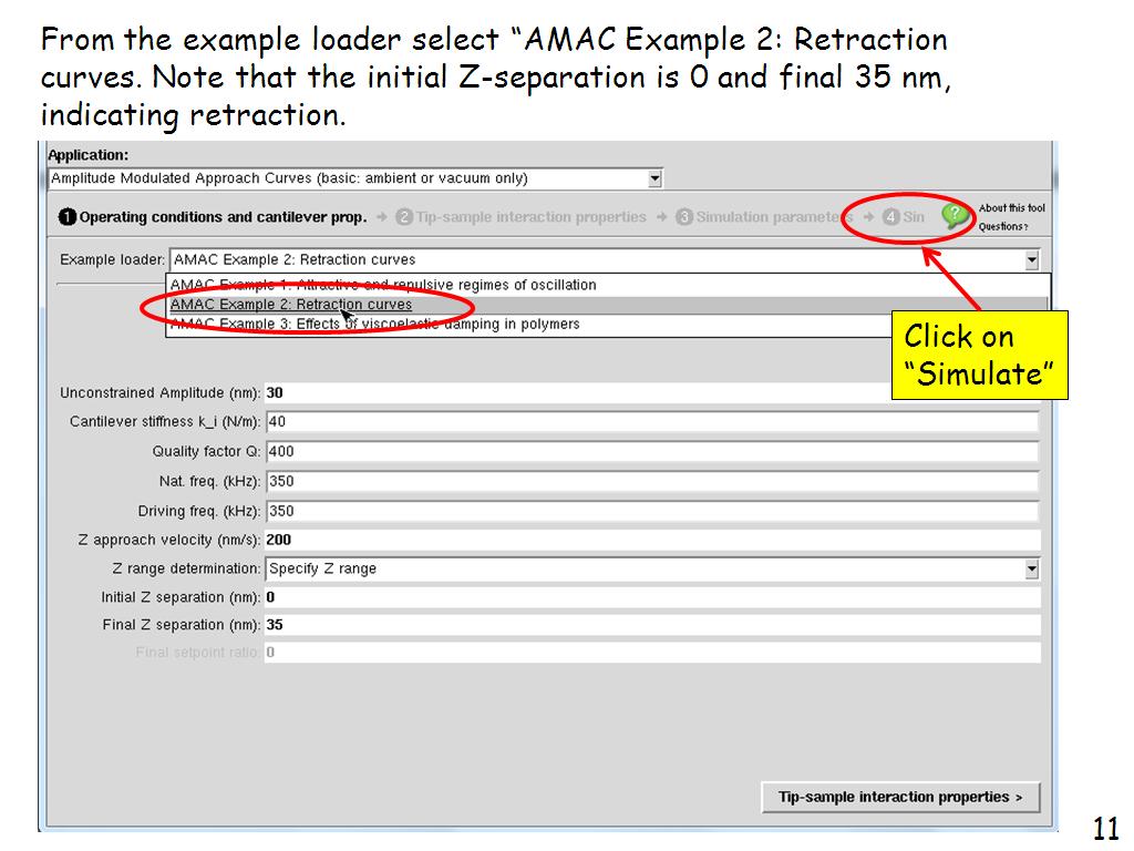 AMAC Example 2: Retraction curves