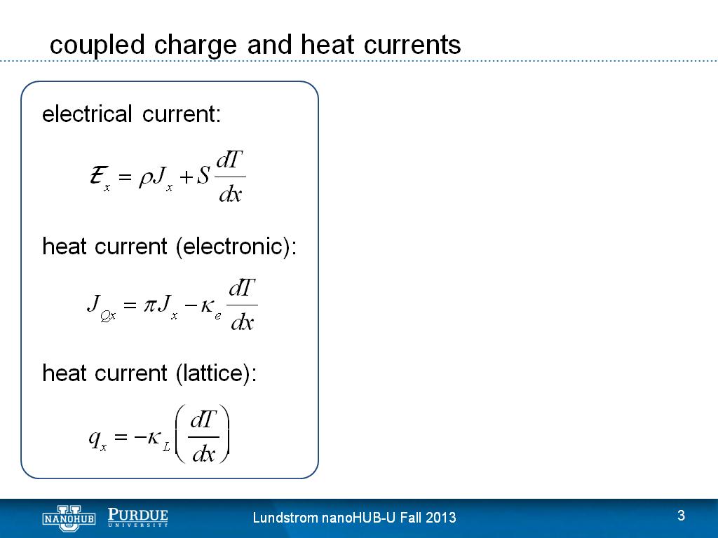 coupled charge and heat currents