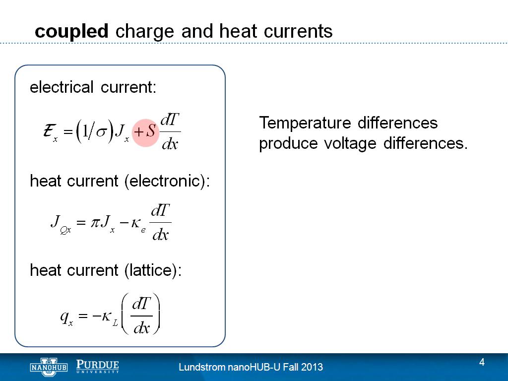 coupled charge and heat currents
