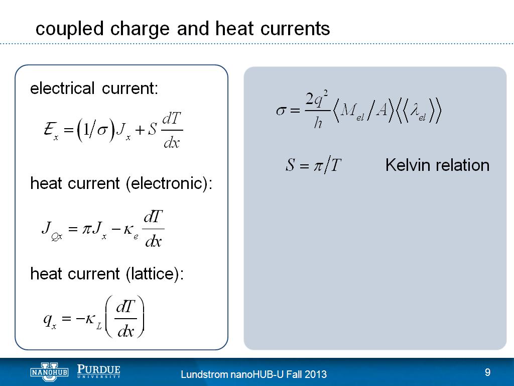 coupled charge and heat currents