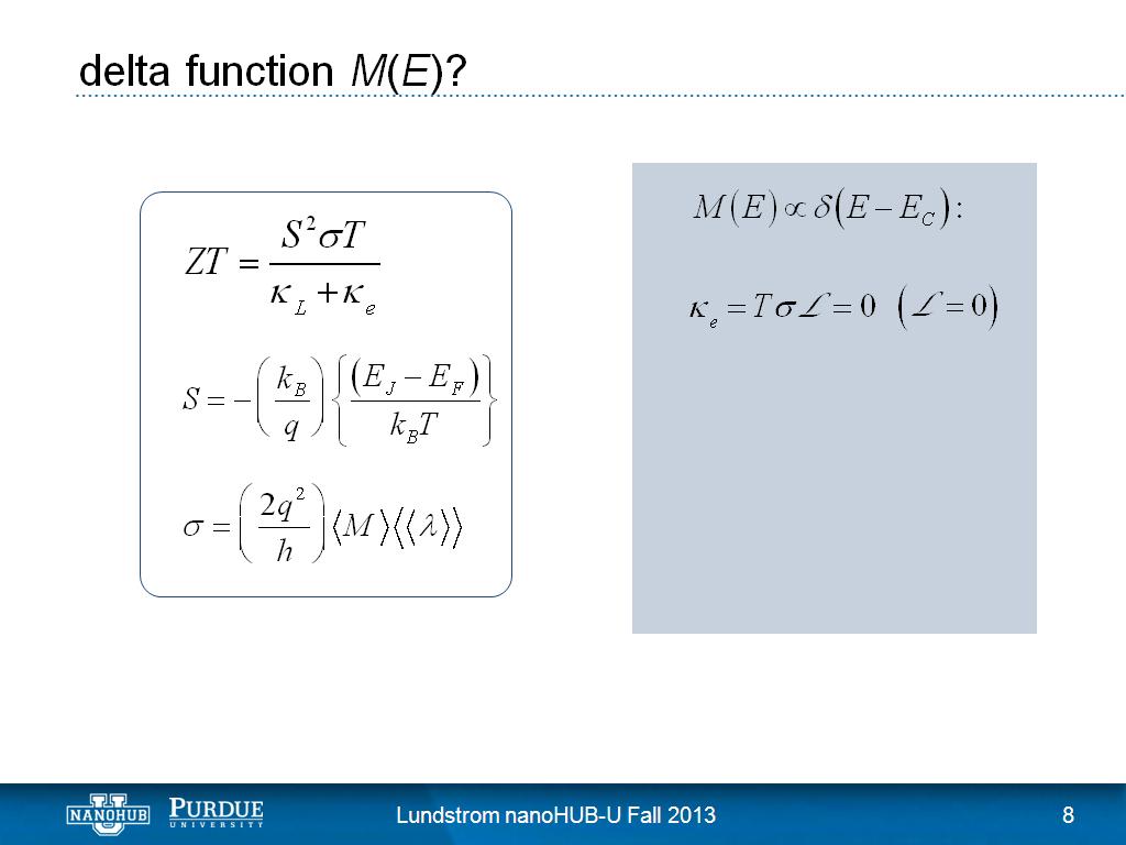 delta function M(E)?