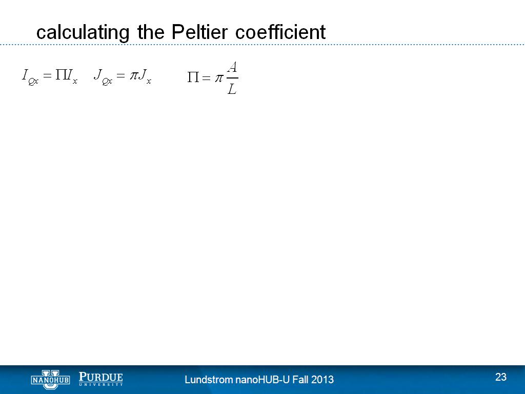 calculating the Peltier coefficient