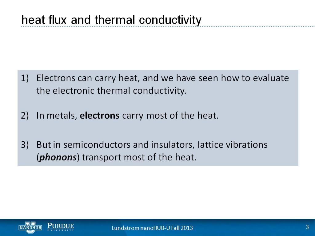 heat flux and thermal conductivity