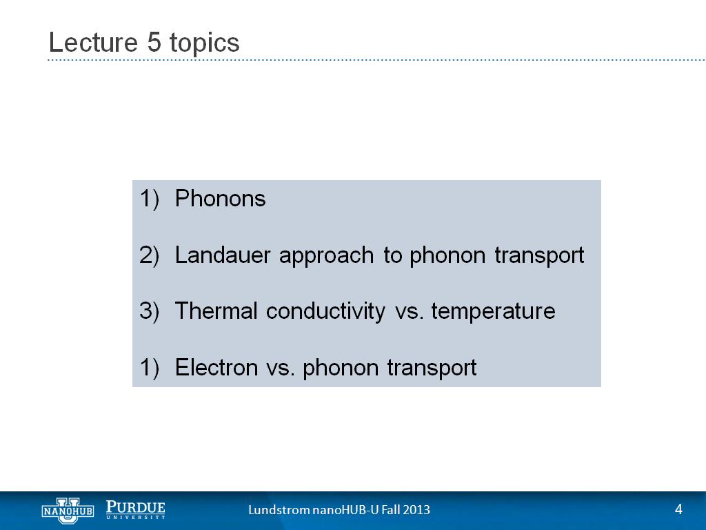 Lecture 5 topics