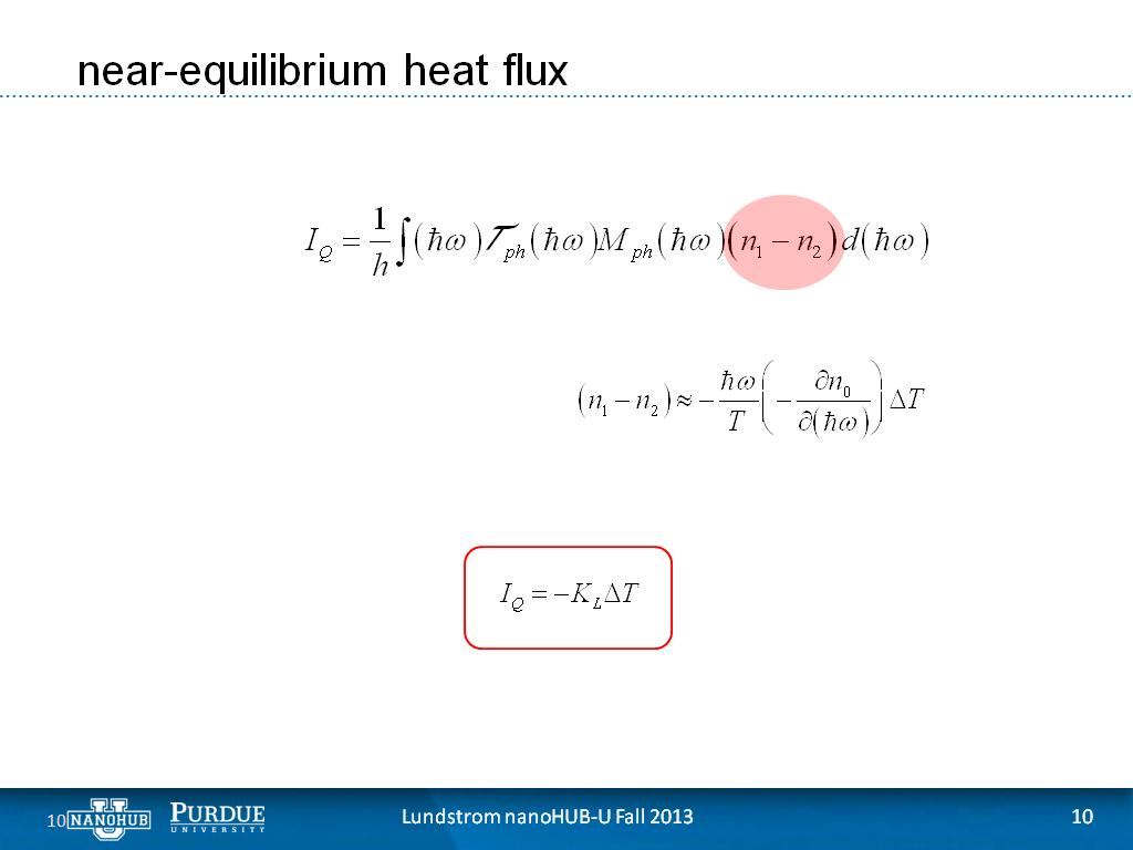 near-equilibrium heat flux