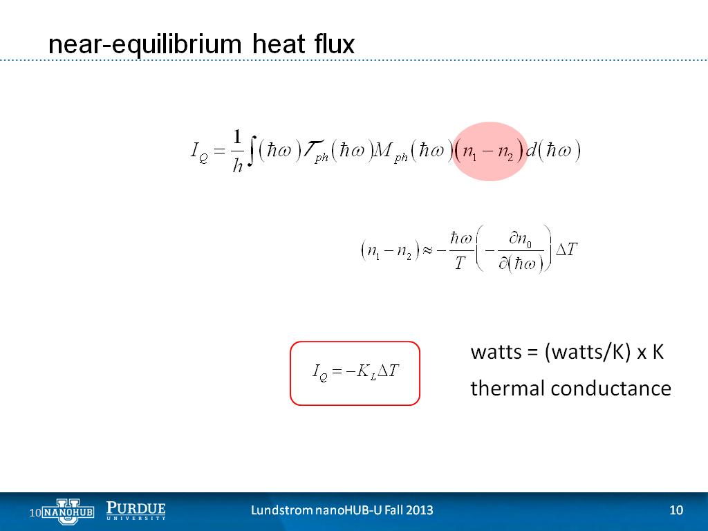 near-equilibrium heat flux