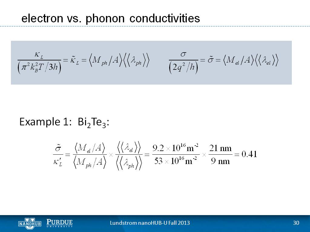 electron vs. phonon conductivities