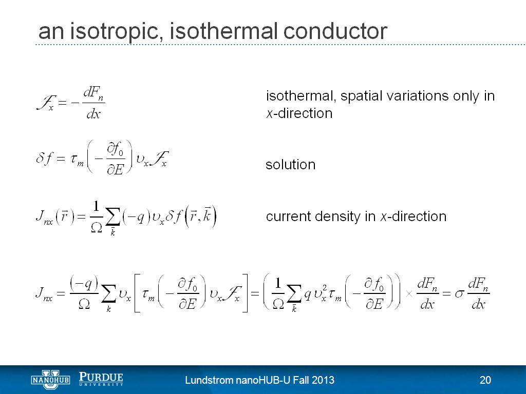 an isotropic, isothermal conductor