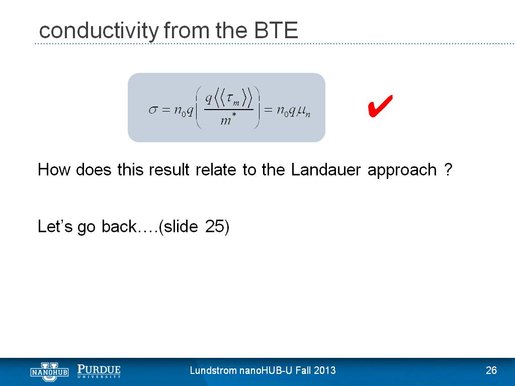 conductivity from the BTE