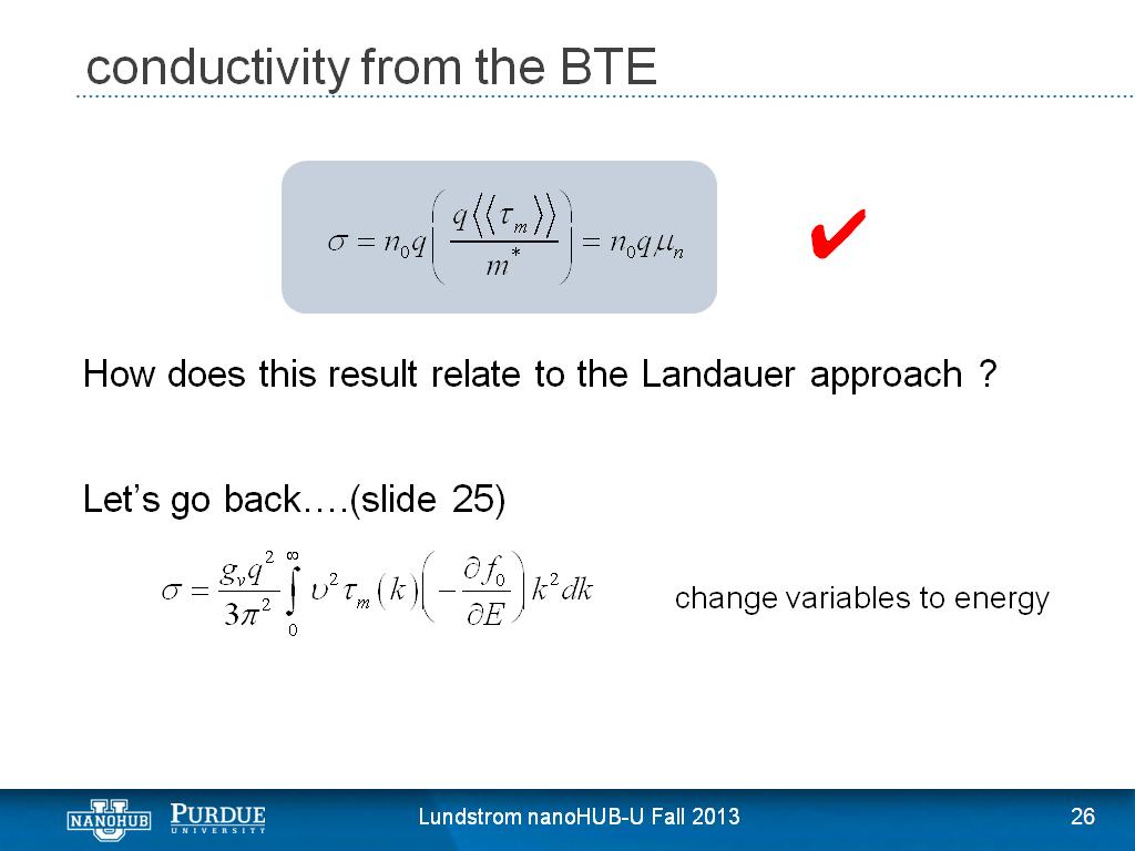 conductivity from the BTE