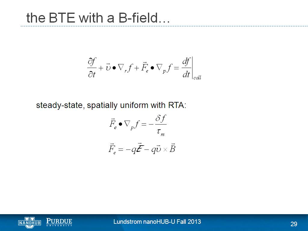 the BTE with a B-field…