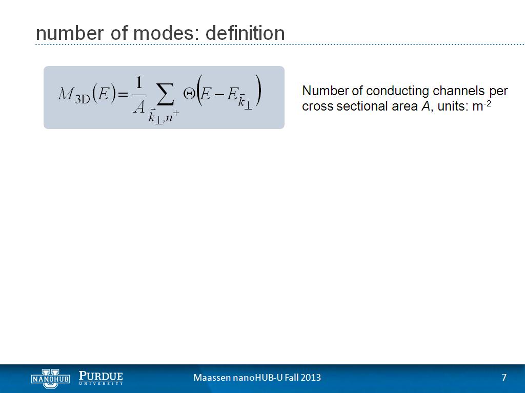 number of modes: definition