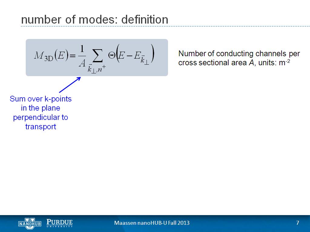 number of modes: definition