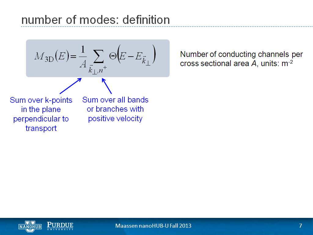 number of modes: definition