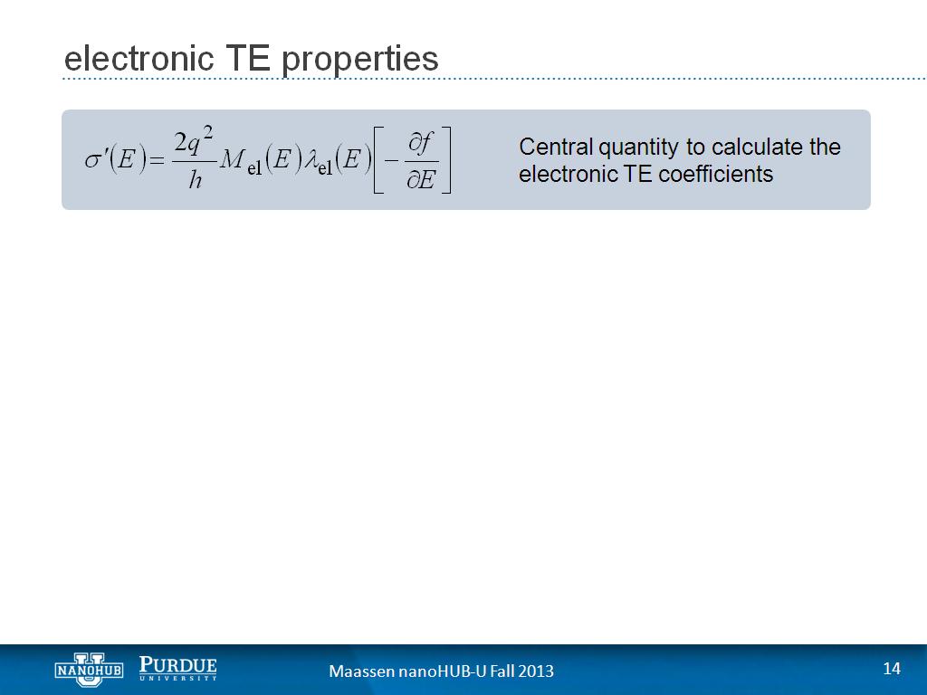 electronic TE properties