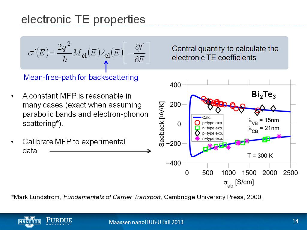electronic TE properties