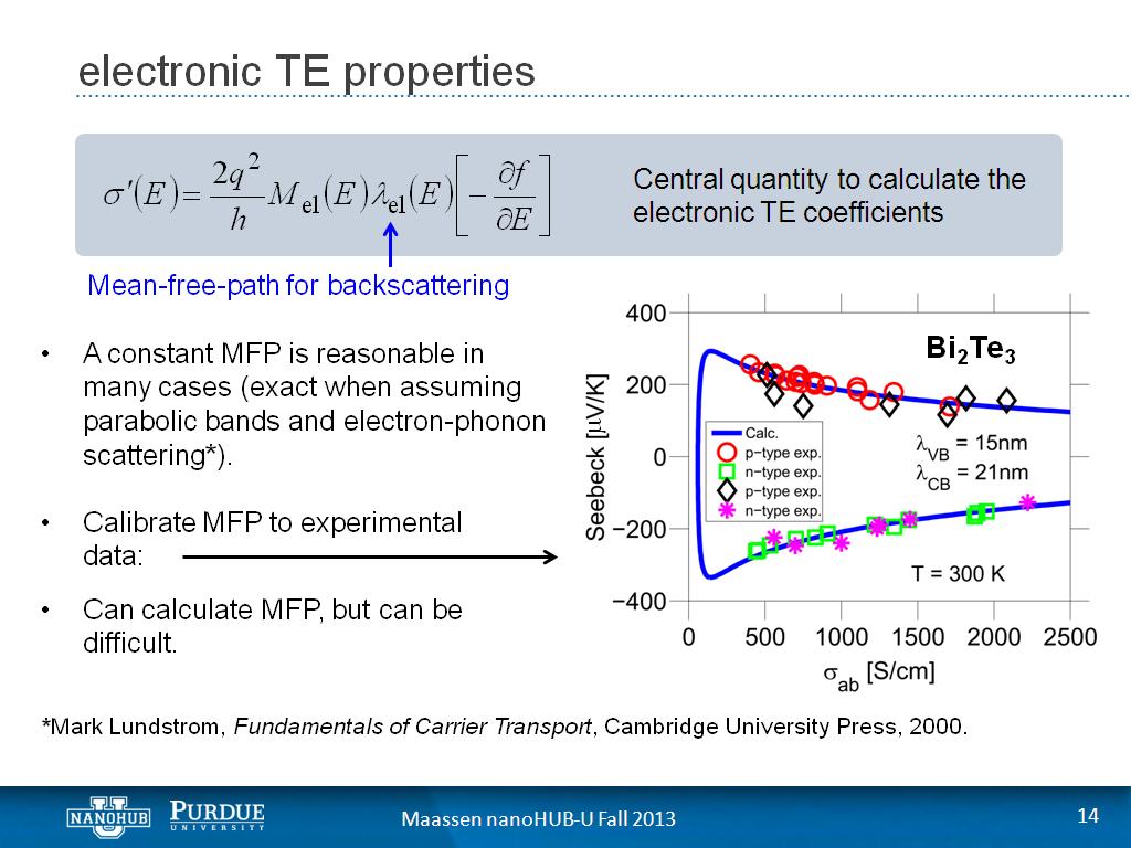 electronic TE properties