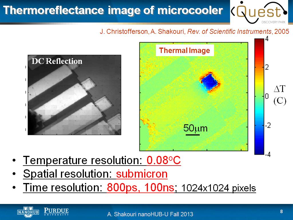 Thermoreflectance image of microcooler