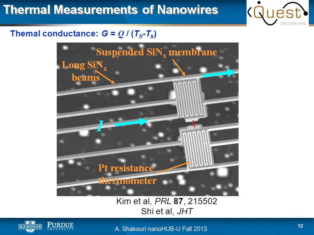 Thermal Measurements of Nanowires