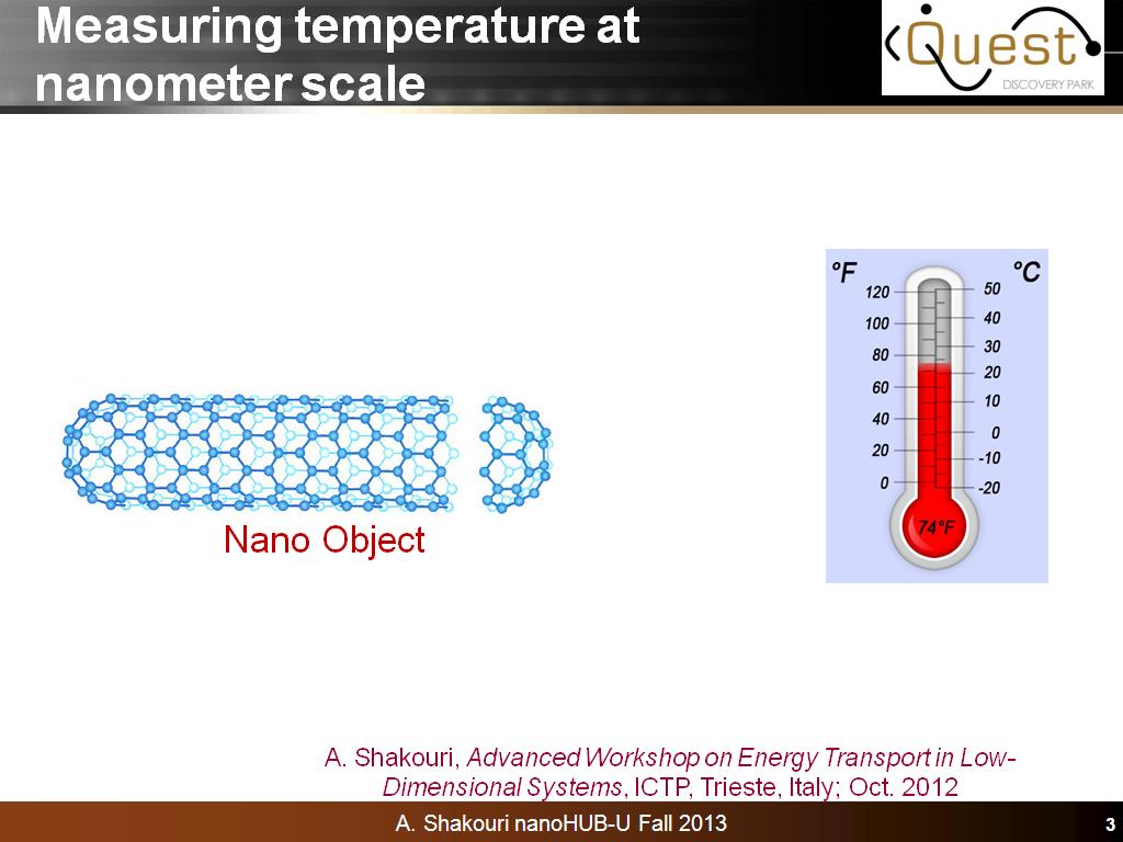 Measuring temperature at nanometer scale