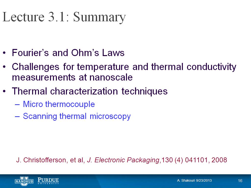 Lecture 3.1: Summary