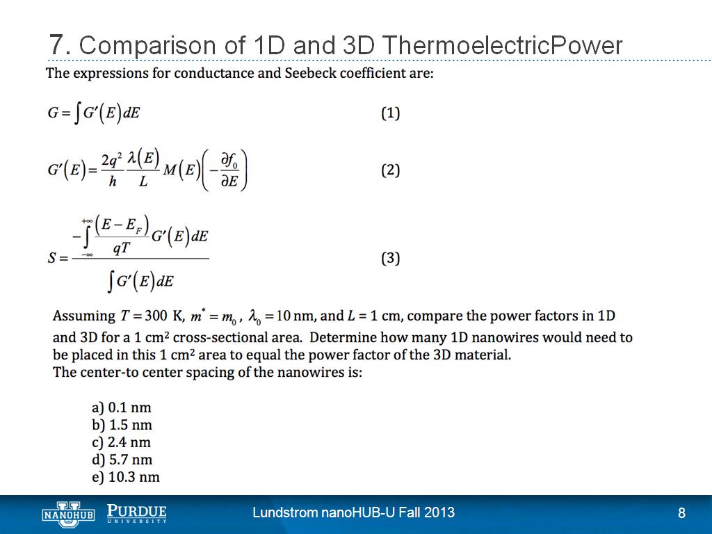 7. Comparison of 1D and 3D ThermoelectricPower Factors