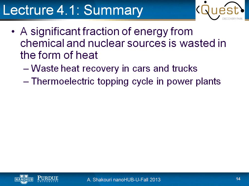 Lectrure 4.1: Summary