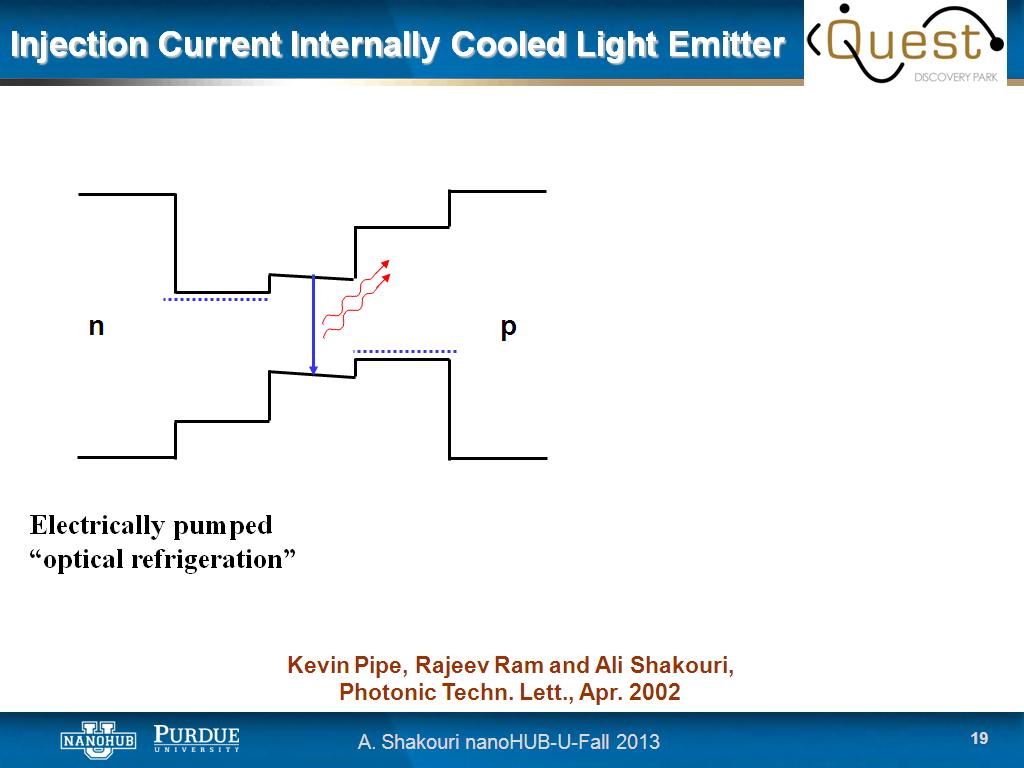 Injection Current Internally Cooled Light Emitter