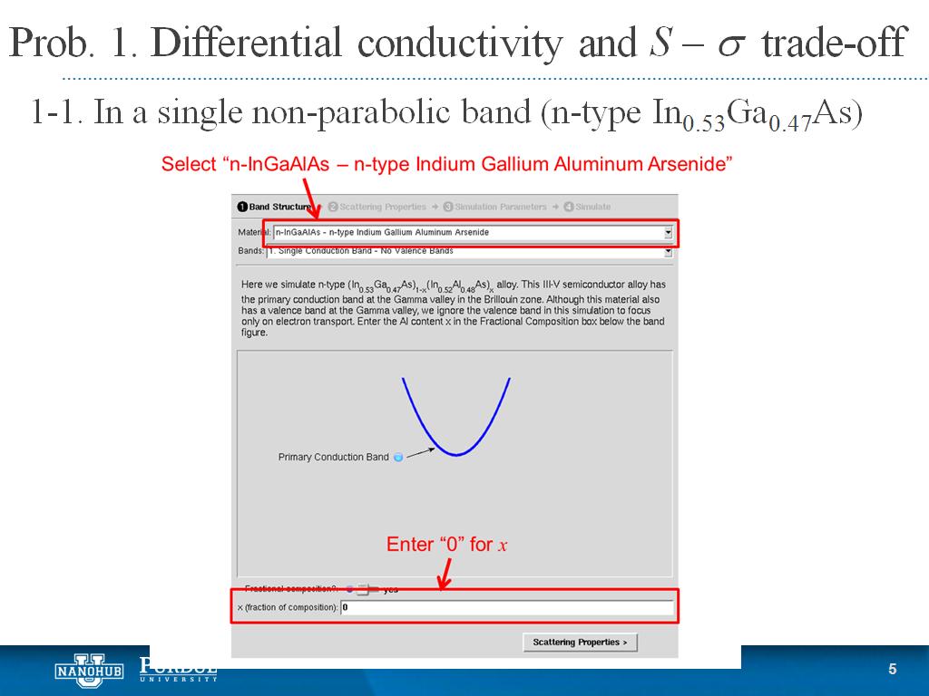 Prob. 1. Differential conductivity and S   trade-off