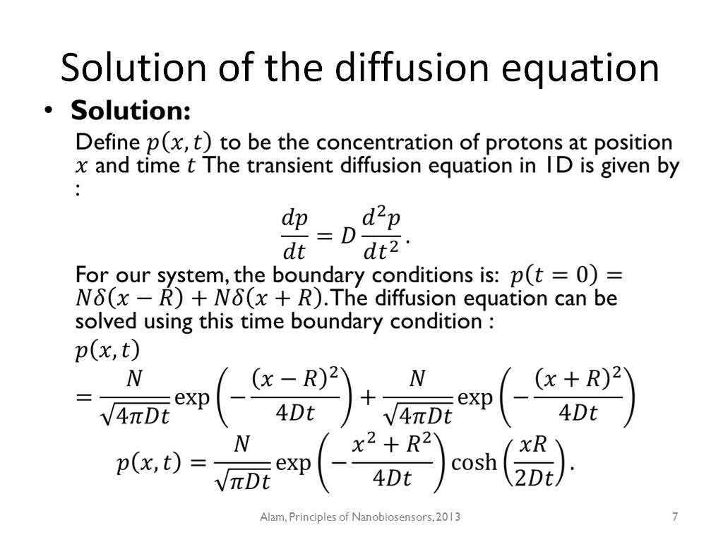 Solution of the diffusion equation