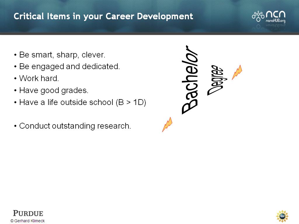 Critical Items in your Career Development
