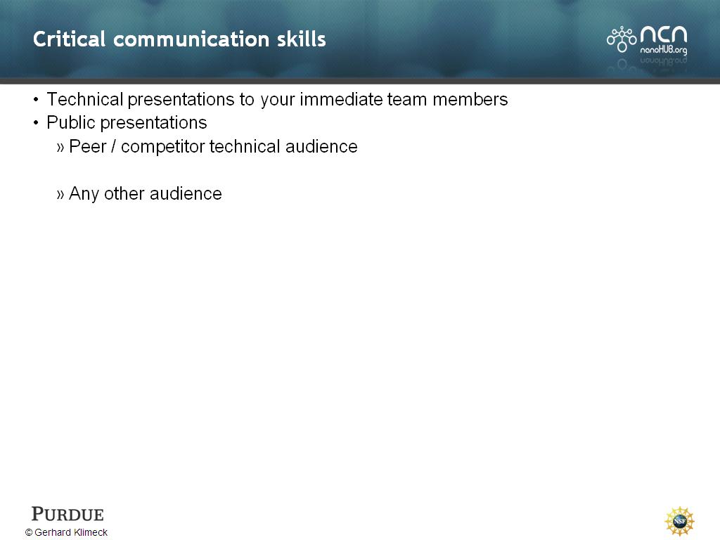 Critical communication skills