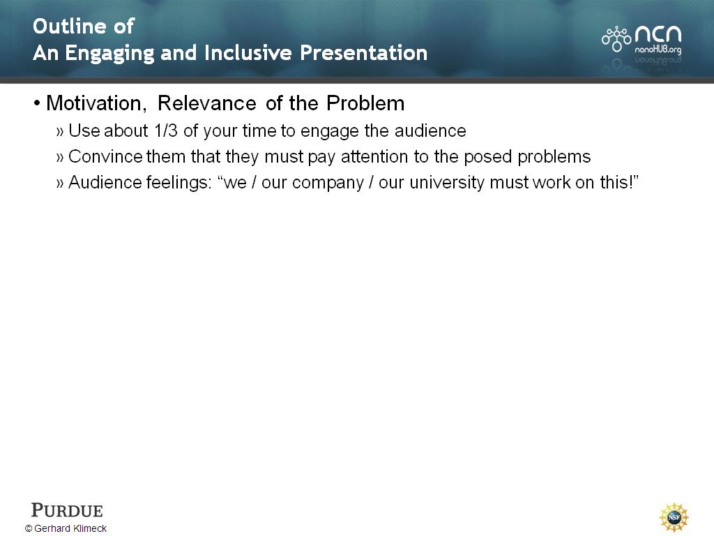 Outline of An Engaging and Inclusive Presentation