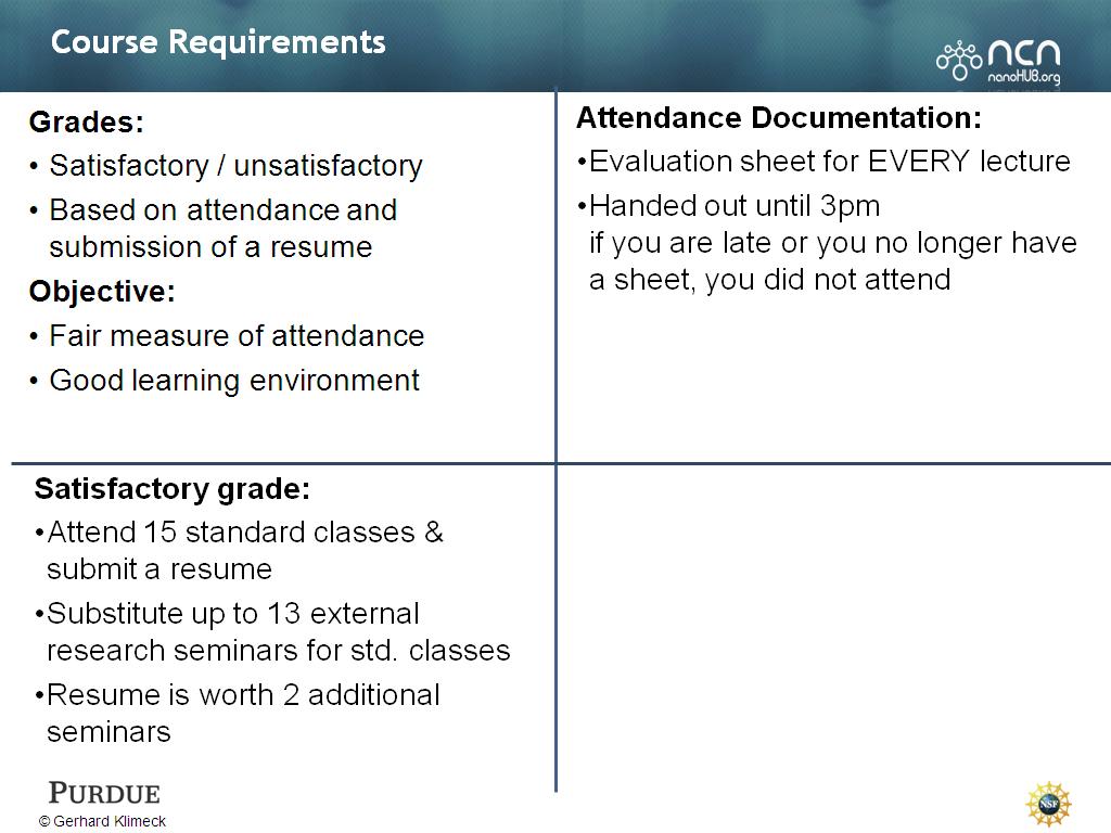Course Requirements