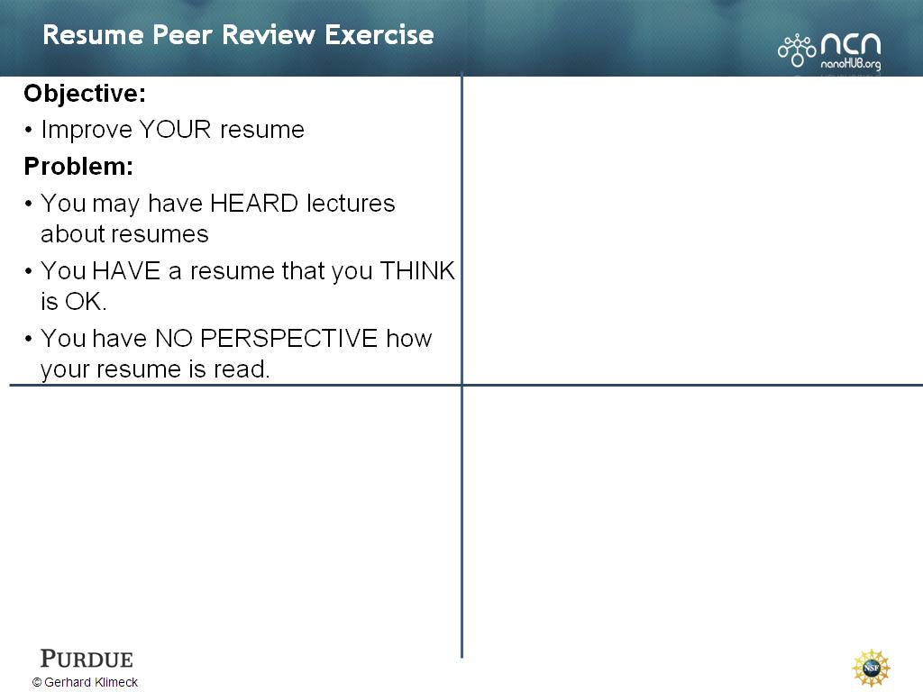 Resume Peer Review Exercise