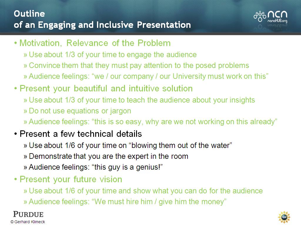Outline of an Engaging and Inclusive Presentation